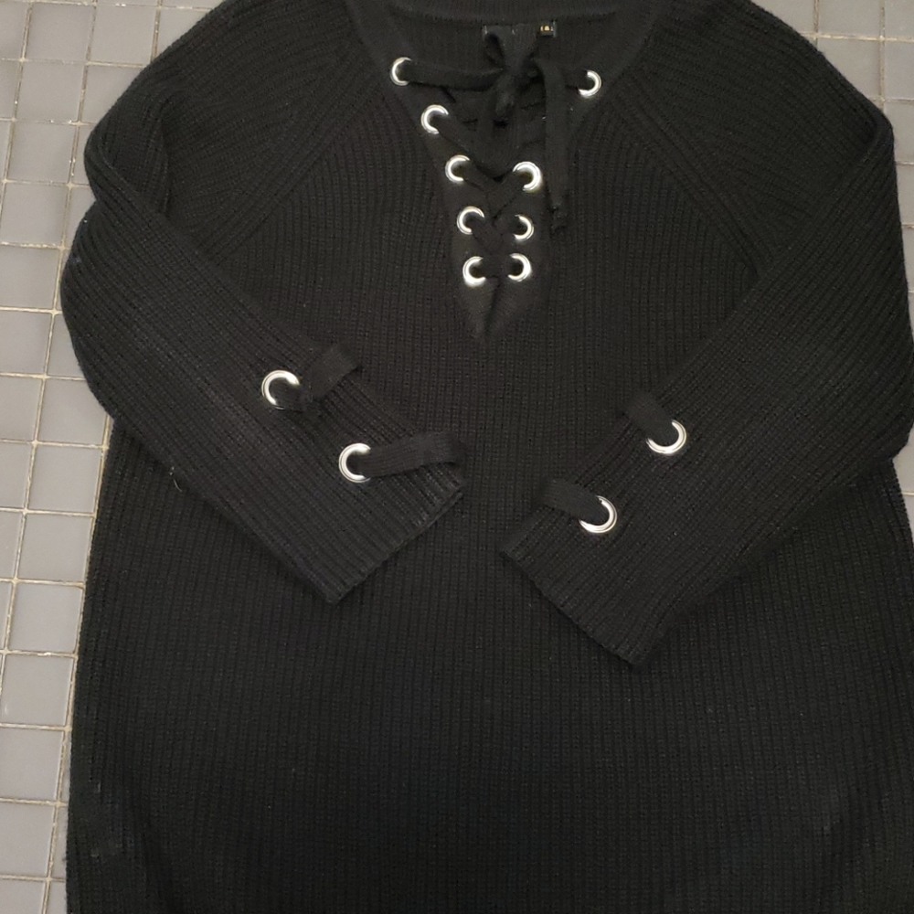 grommet sweater dress warm comfy trendy xl